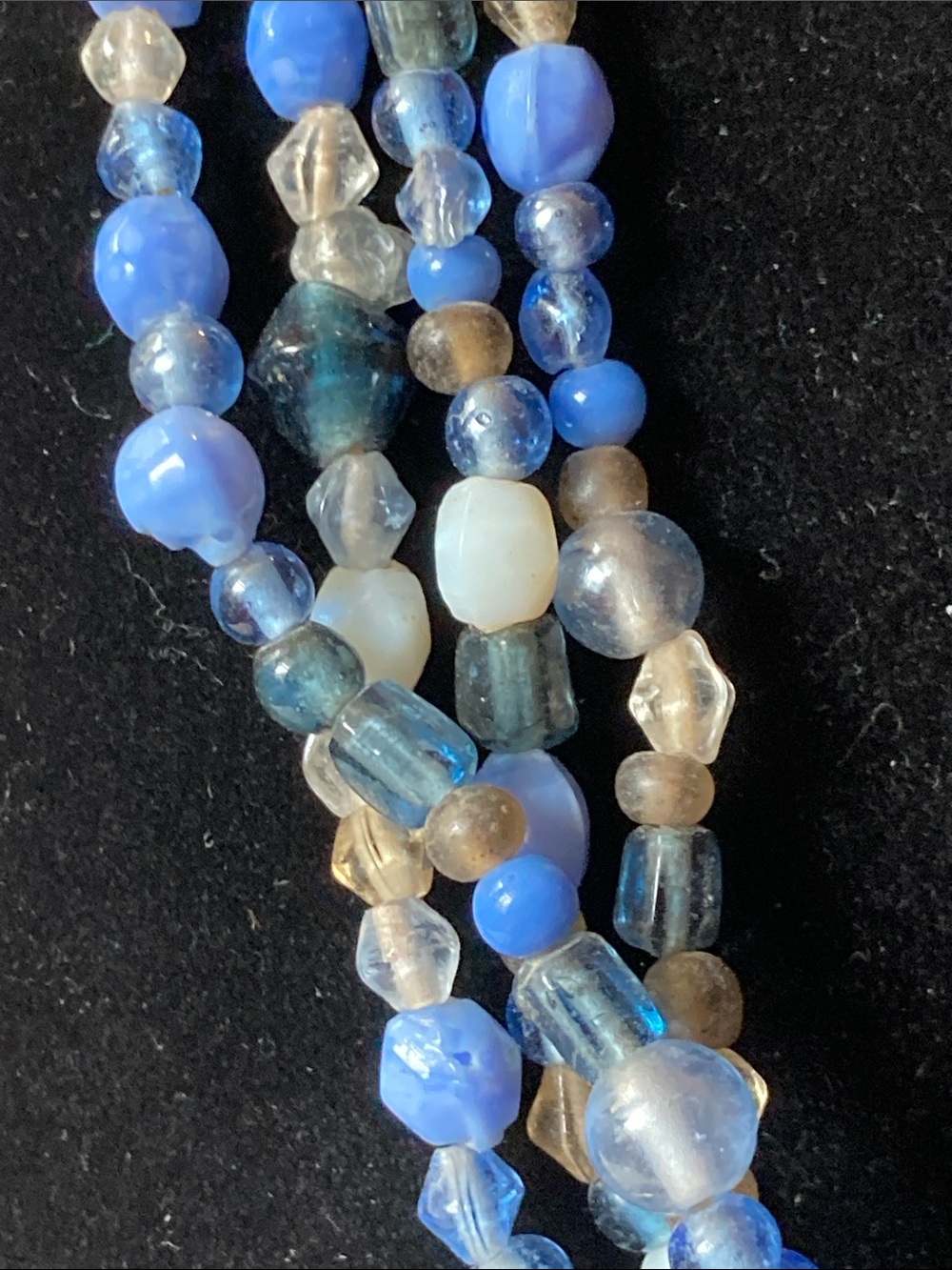 Multi-Strand Translucent Blue Beaded Necklace - Picture 7 of 8
